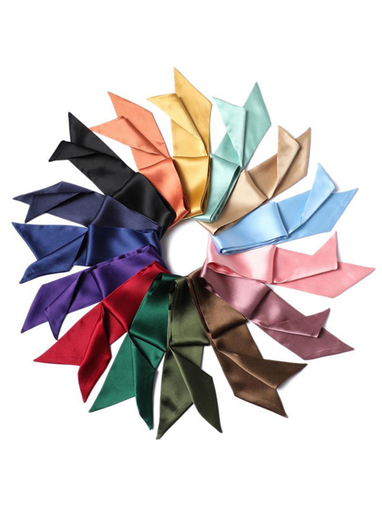 Mulher lenço de seda magro longo tira de cabelo fita de seda pequeno pescoço cachecóis saco alça fita lenço senhoras gravata 4cm * 90cm