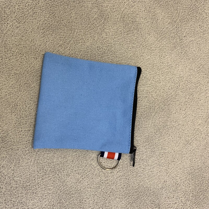 Handmade della Tela di canapa del Panno Della Chiusura Lampo Della Borsa Della Moneta Tasca FAI DA TE Studente Eco Cambiamento Del Raccoglitore del Supporto di Carta Della Frizione Delle Donne Degli Uomini Della Signora Moneta Originale borsa: Cielo Blu