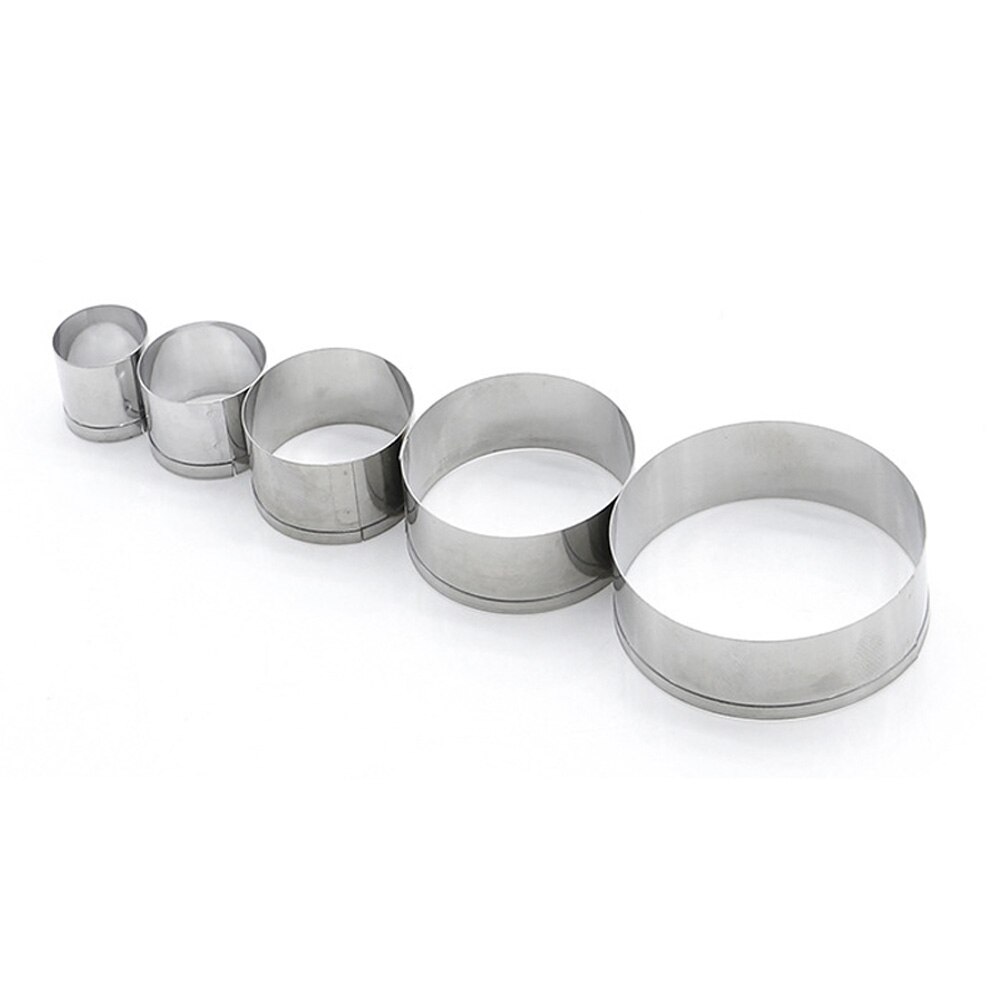 Cake Cookie Mould Cutter Round Circle Shape Stainless Steel DIY Fondant Mold Tools MDD88: 5pcs as show