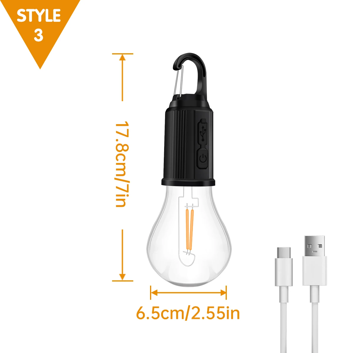 Outdoor Usb Oplaadbare Led Lamp Lampen Met Haak Helder Noodlicht Haak Haak Camping Vissen Draagbare Lantaarn Nachtverlichting: 4.5w