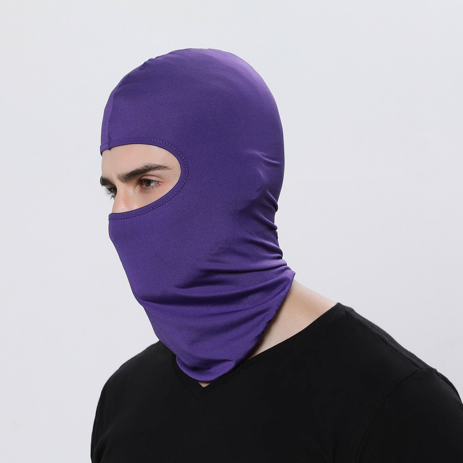 Cycling Motorcycle Neck Motorcycle Face Mask Winter Warm Ski Snowboard Wind Cap Police Cycling Balaclavas Outdoor Face Mask: purple