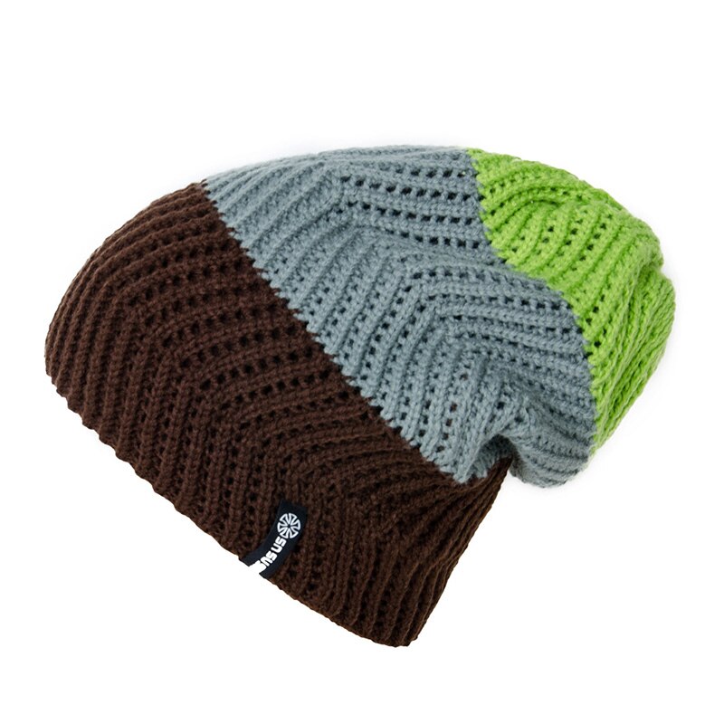 hommes femmes Ski hiver tricot patinage crâne casquette Ski chapeau bonnets col roulé casquette Snowboard: green