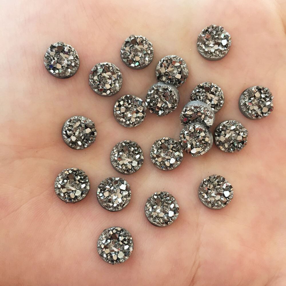 120 pcs AB Resin Bling Onregelmatigheid oppervlak Erts crystal 8mm Ronde plaksteen rhinestone Ornament DIY Wedding applicaties craft SW72 * 3: 5