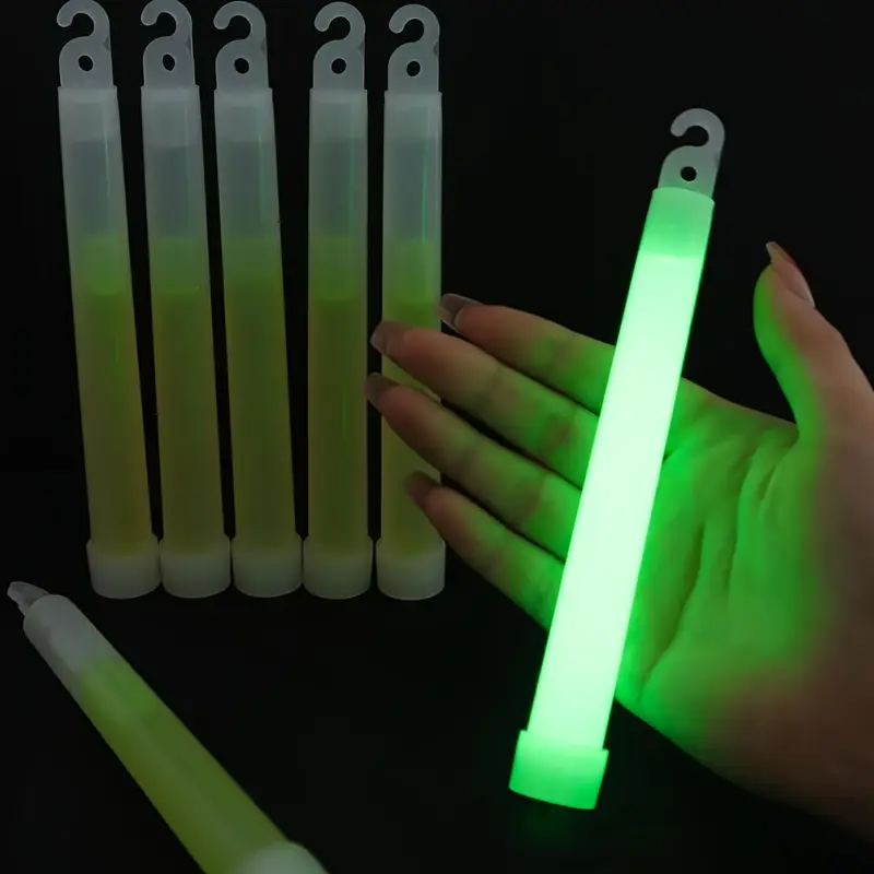 Mini barras luminosas de 6 pulgadas con gancho, luz fluorescente para acampar al aire libre, decoraciones militares de de emergencia y accesorios de concierto