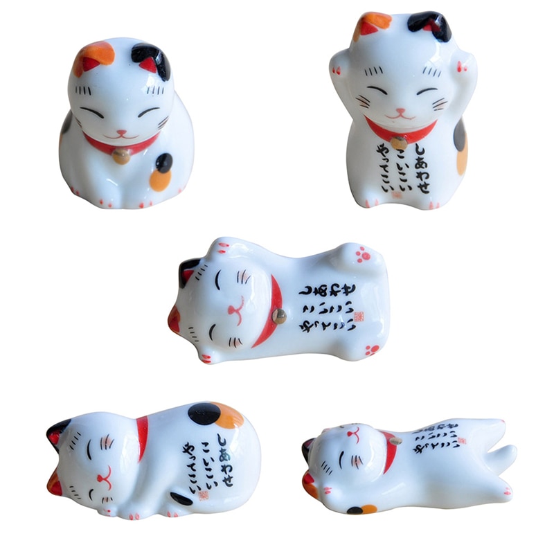 Leuke Lucky cat Eetstokjes Houder Japanse keramische eetstokjes zorg Keramische Lucky Cat Home Hotel Keramiek