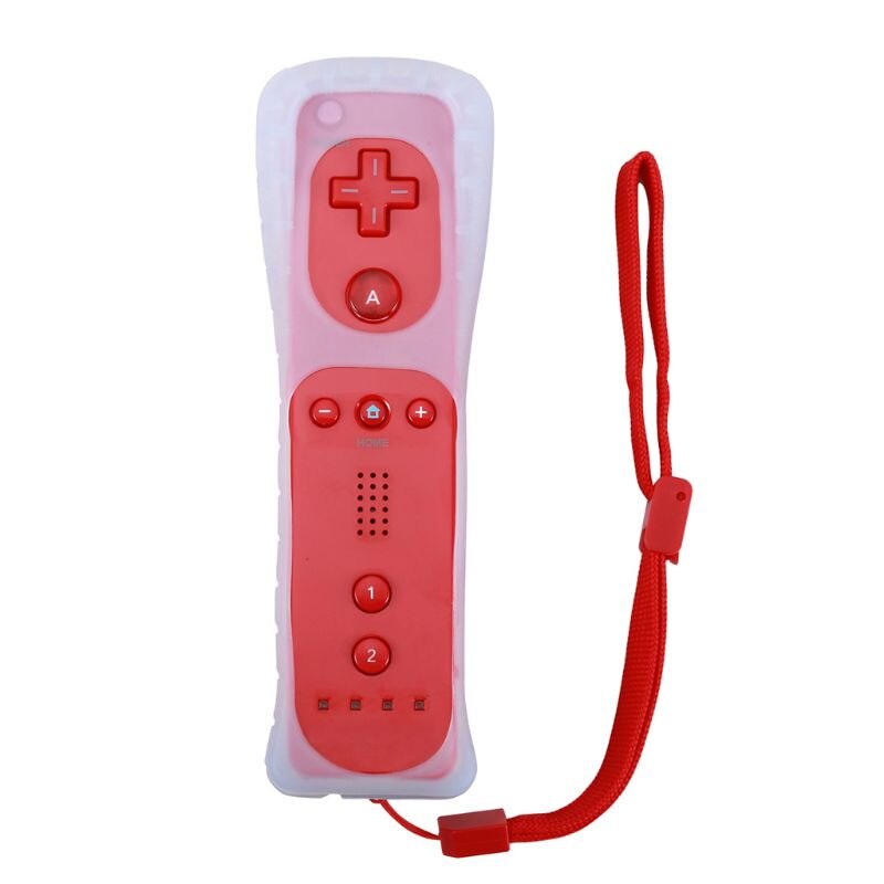 Wireless Gamepad With Silicone Case for Wii Remote Controller Joystick Without Motion Plus: Red Style A