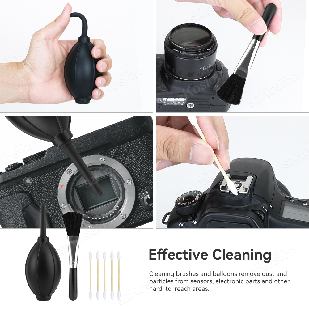 DSLR Camera Cleaning Kit with Cleaning Swabs Microfiber Cloths Camera Cleaning Pen for Camera Lens Optical Lens