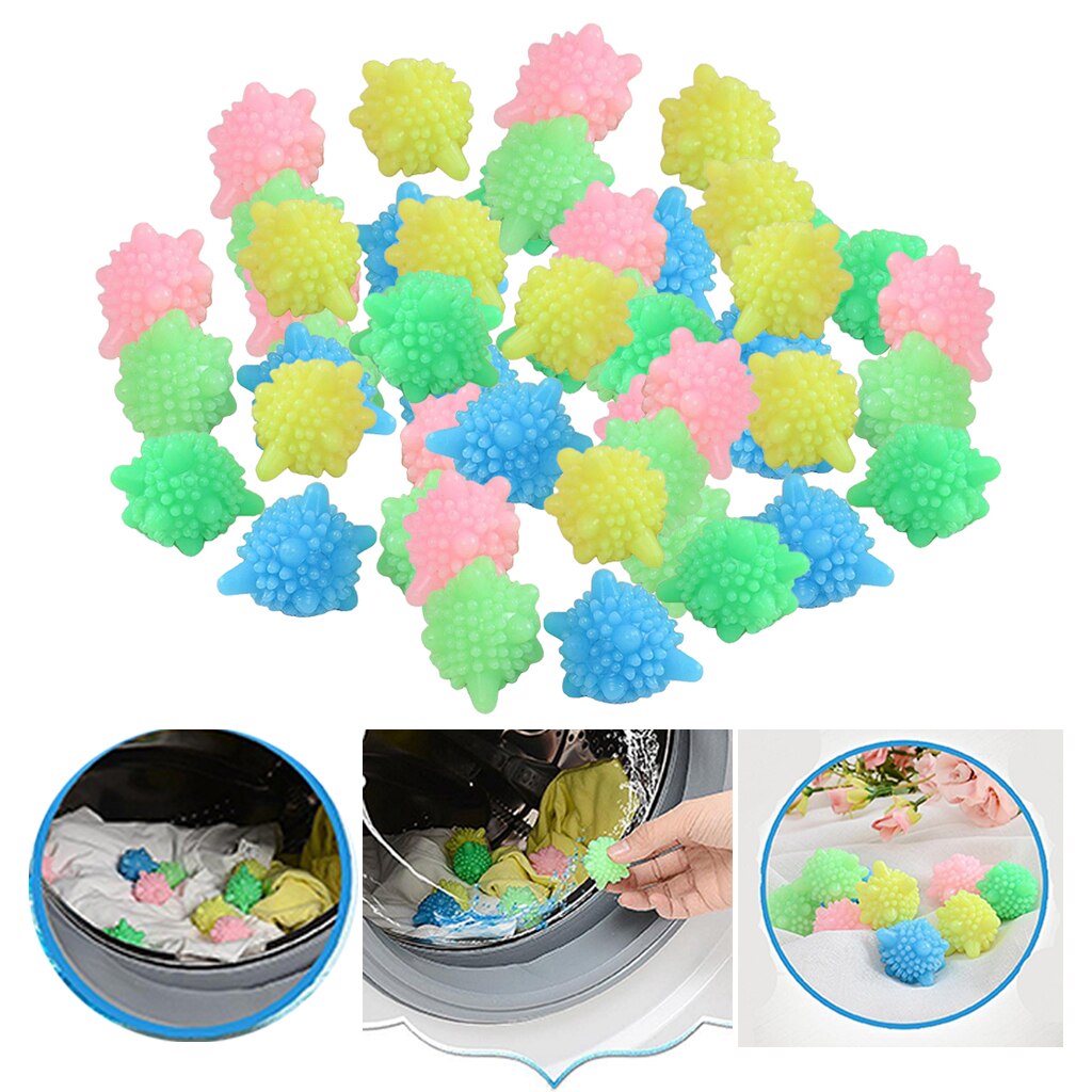 10pcs Solid Colorful PVC Washer Balls Reusable Laundry Ball Dryer Balls, Lint Catcher for Washing Machine, Tangle Free