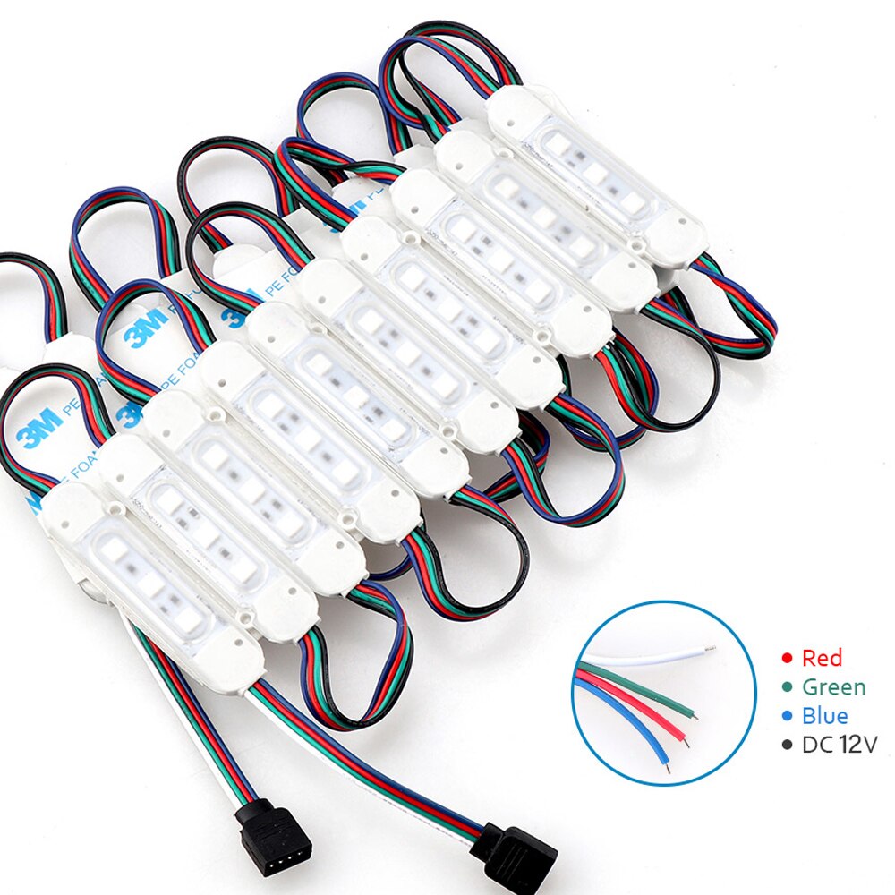 20 teile/los LED RGB 5050 3 LED Modul 12V Wasserdicht RGB Farbe veränderbar led-module beleuchtung, 3Leds 5050 led-module