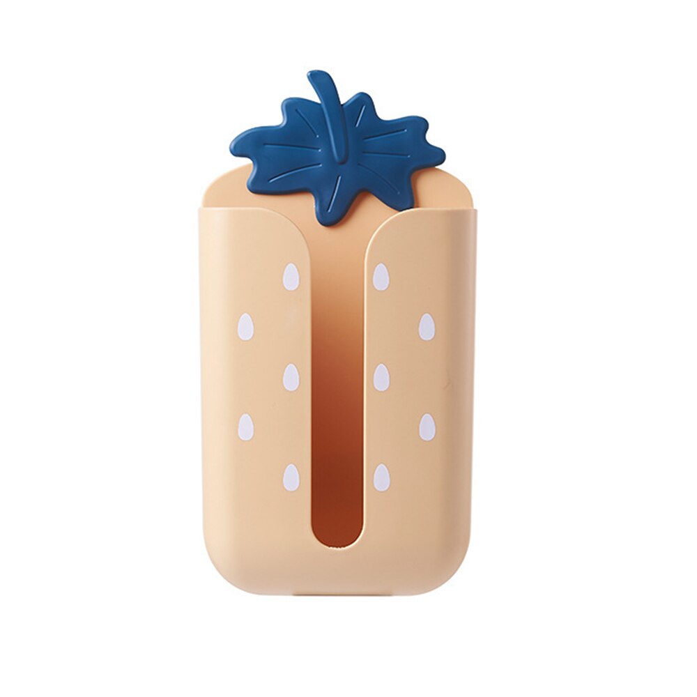 Cute Paper Storage Box Wall-mounted Paper Towel Holder Tissue Box Multifunction Tissue Box Toilet Paper Storage Holder: Orange