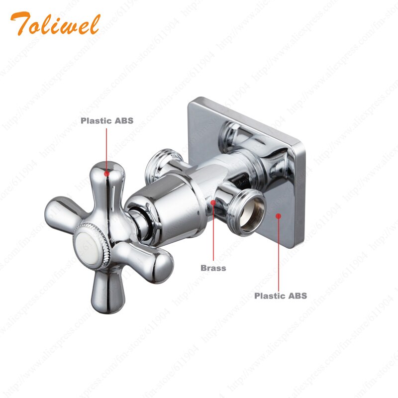 Chrome Finish Three Way One inlet two outlet 3 way Triangle Valve Brass Angle Stop Valve WF0035