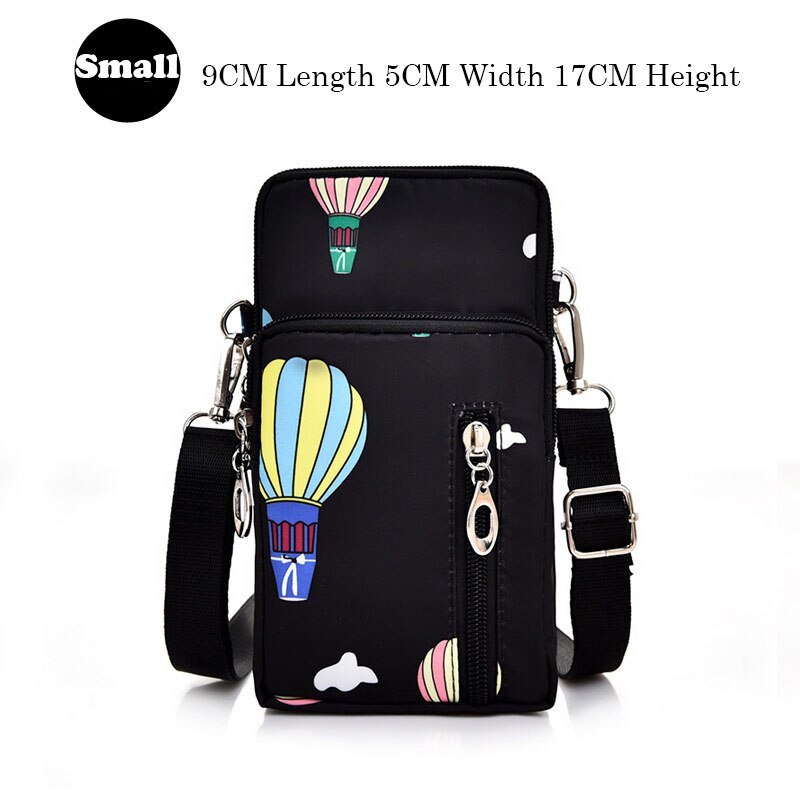 Mobile Phone Pouch for iPhone X XR XS 7 8 6 6s Plus Wrist Bag for iPhone 11 Pro Max Ladies Girl Shoulder Small Bags Case: Small Black