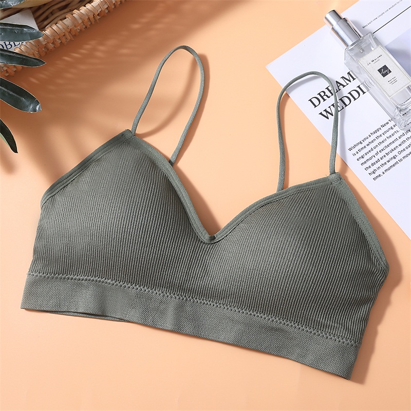 CMENIN Tube Top Cropped Ladies Strapless Tops Ladies Inner Underwear Sexy Solid 7 Colors Cotton Female Underwear B0076: Green