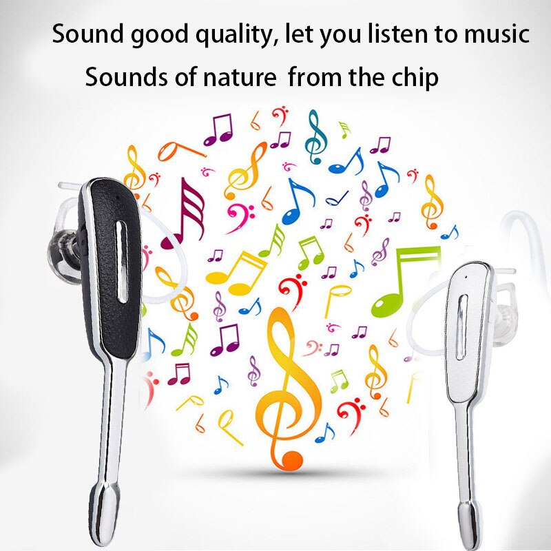 Draadloze bluetooth-oortelefoon met oorhaak, handsfree zakelijke headset met microfoon, sport bluetooth-oortelefoons voor samsung ios-mobiele telefoons