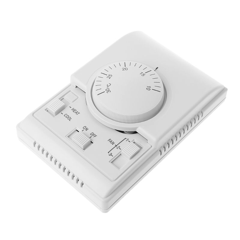 AC 220V habitación Termostato mecánico Control interruptor aire acondicionado ventilador bobina controlador de temperatura 63HF