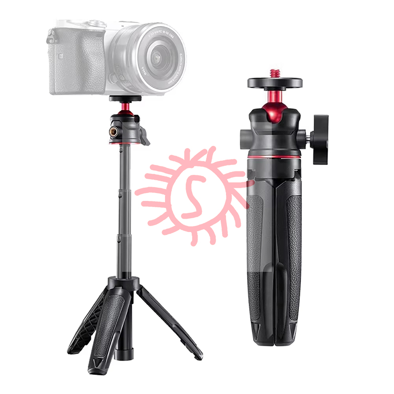MT-08 Uitschuifbare desktop-statiefhandgreep met flexibele balhoofd 1/4" schroef Verlengbevestiging