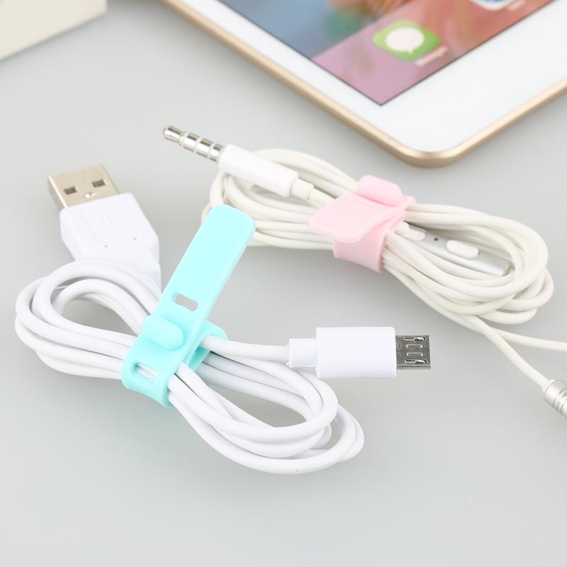 Usb Opladen Kabel Organizer Oortelefoon Lijn Afwerking Gesp Anti-Verloren Data Kabelhaspel Siliconen Klem Mobiele Telefoon Accessoires
