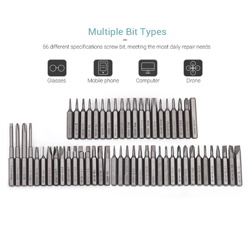 Wowstick Bits S2 Alloy Steel X1 X2 X3 Multi-purpose Screwdriver Bit Set For Try 1P+ 1F+