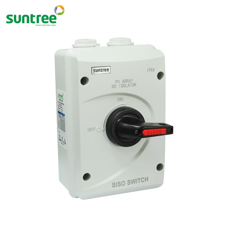 SUNTREE DC 1000V 4P 32A Rotary Solar system isolator switch SISO-40 has got SAA certificate