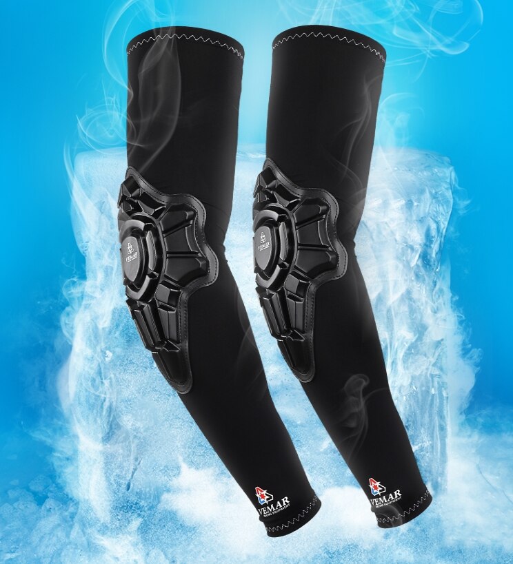 Mangas de hielo anticaída para motocicleta, coderas para montar en moto, Mangas de seda de hielo de alta elasticidad, protector solar que absorbe el sudor en frío