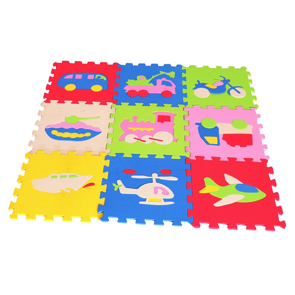 9 Tiles Eva Kids Play Flooring Foam Coloured Interlocking Activity Fun Mats Mat: Traffic-B