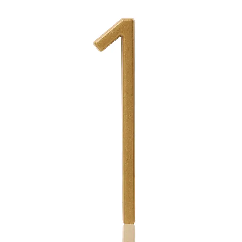 Anti Rust Satin Brass Gold House Address Numbers Floating Metal House Numbers Gold Modern Door Home Outdoor Metal Address Sign