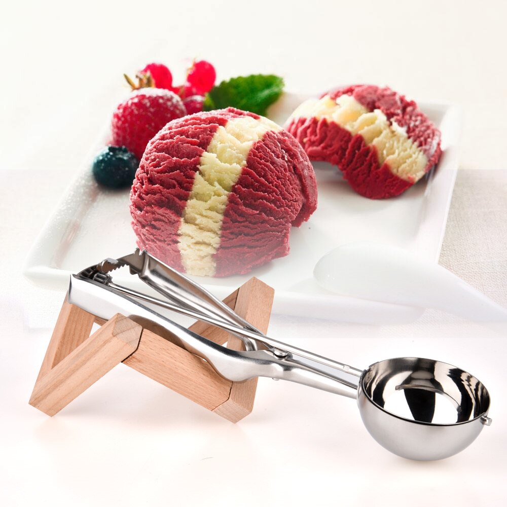 4/5/6cm Stainless Steel Spring Handle Ice Cream Mashed Potato Cookie Scoop Spoon Stainless Steel Ice Cream Spoons
