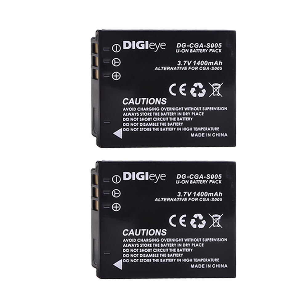 CGA-S005 S005E DMW-BCC12 Battery for Panasonic Lumix DMC-FS1 FS2 FX1 FX3 FX8 FX9 FX10 FX12 FX50 FX100 DMC-LX1 LX2 LX3: 2Pcs