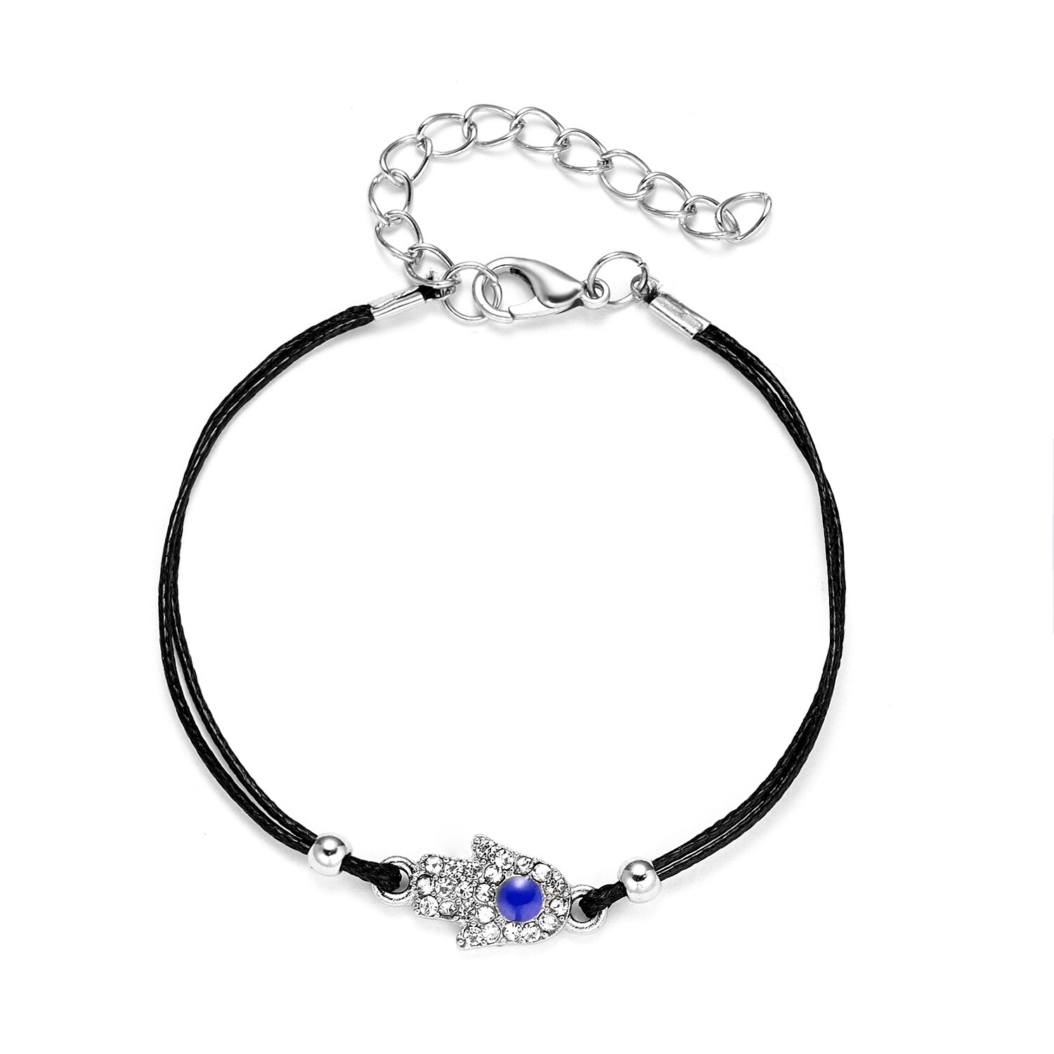 Rinhoo Classic Trendy Turkish Evil Eye Bracelet Pave Lucky Blue Eye Charm Bracelet Adjustable Female Party Jewelry: 1