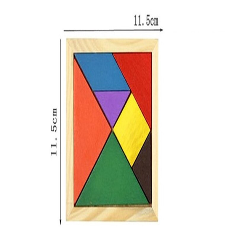 7 Teile/satz Holz Tangram Puzzle Quadrat IQ Spiel Gehirn Teaser intelligent Pädagogisches Spielzeug Bunte Für freundlicher freundlicher