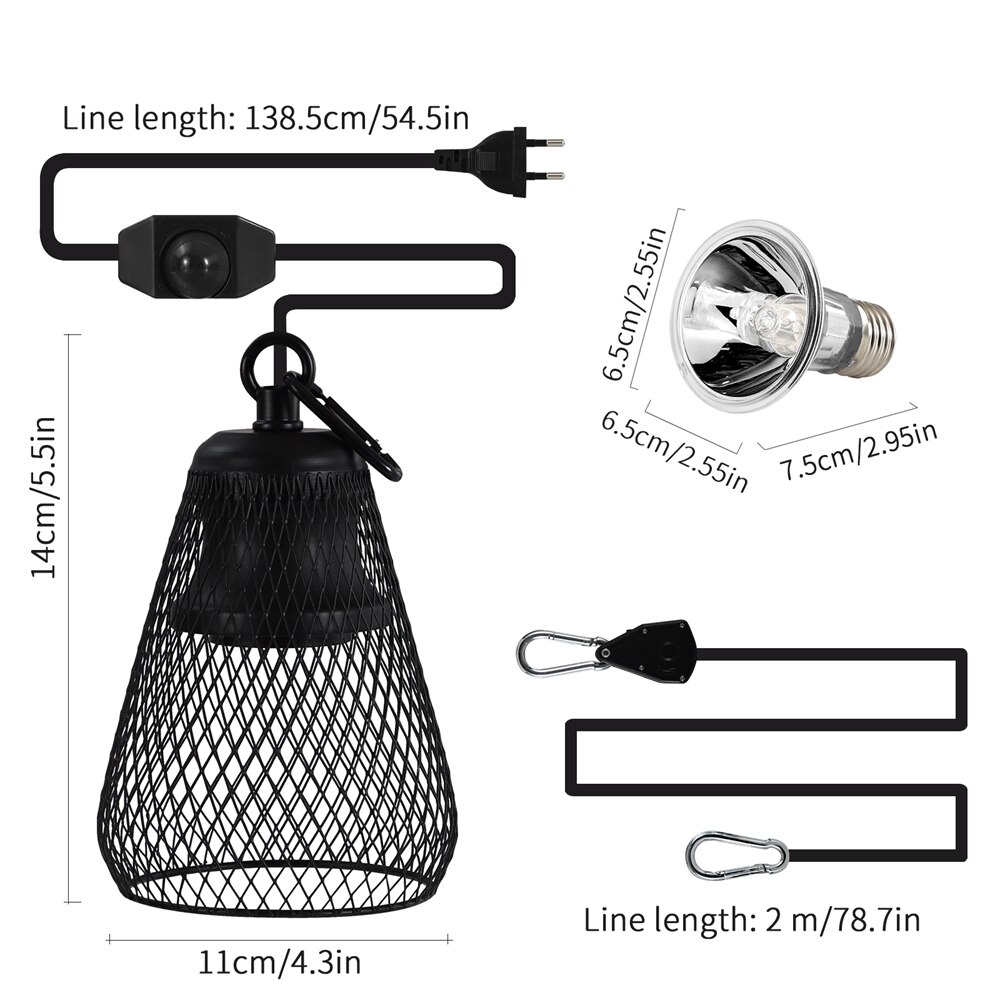 Conjunto de lámpara de tortuga UVA + UVB 2,0, soporte de bombilla con Clip para reptiles, tortugas, lagarto, mascotas, luz solar de calor, Kit de lámparas de calefacción