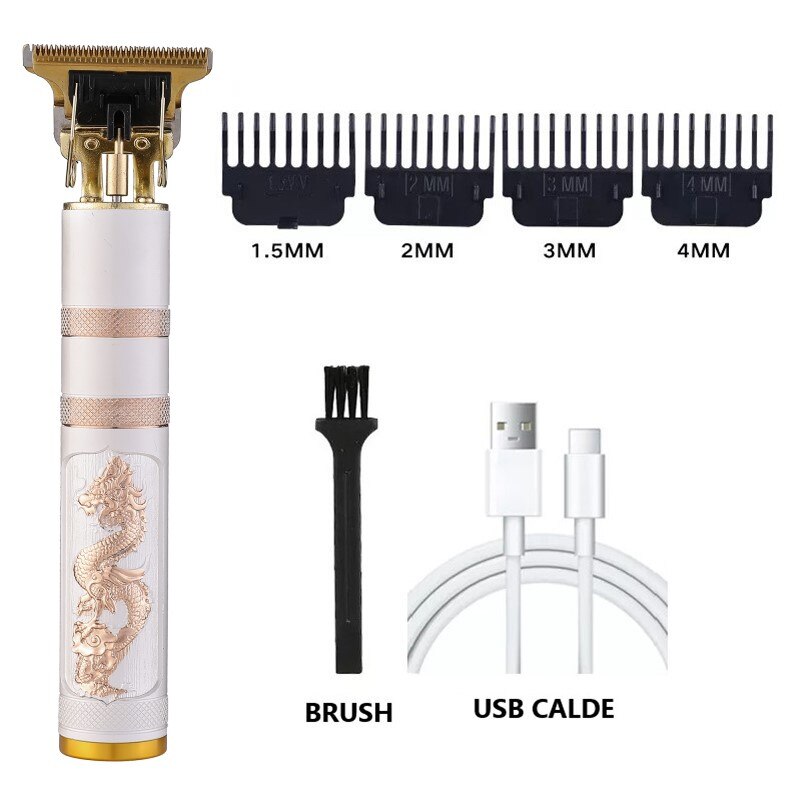 Maquinilla de afeitar de peluquero para hombres, afeitadora recargable estilo Retro T9 con cabezal de aceite, cortadora de pelo inalámbrica para niños, afeitadora de estilismo para mascotas: Dragon1