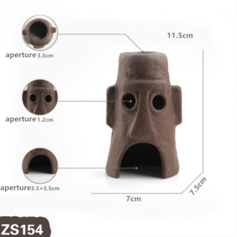 Aquarium Hiding Cave Fish Tank Ornaments Shrimp Cichlid Ceramic DIY Aquatic Landscape Cube Frame Fish Tank Decoration