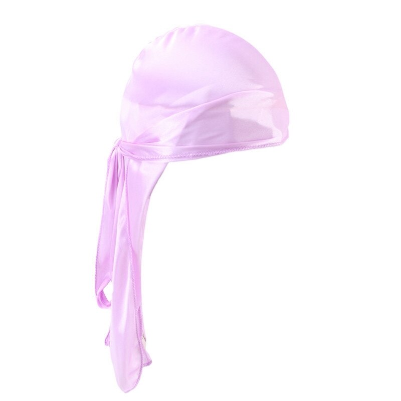 Gorros de pelo para hombre y mujer, turbante sedoso, cubre gorro de satén para motorista, diadema para dormir por la noche, Accesorios para peinados Extra larga: Light Purple