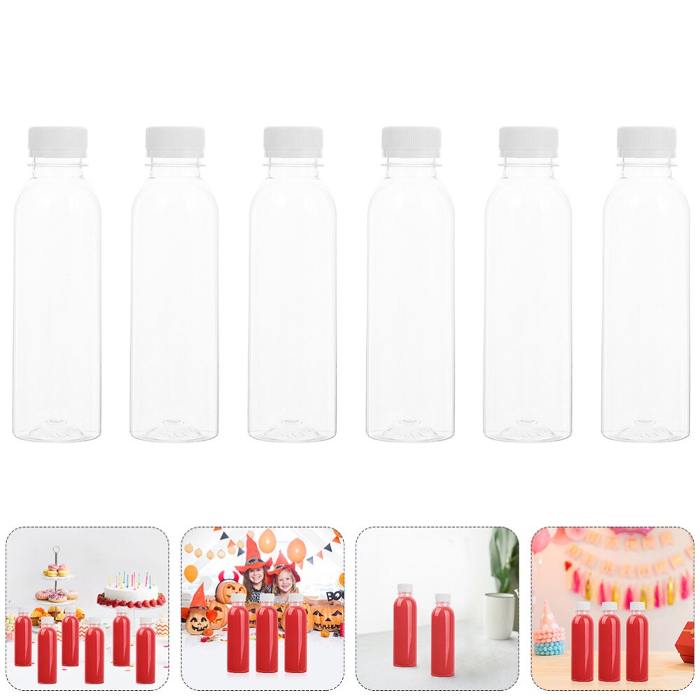 30pcs Durable Reusable Containers Empty Beverage bottles Clear Juice Jars With Lids Storage Plastic Beverage Drinking Bottles