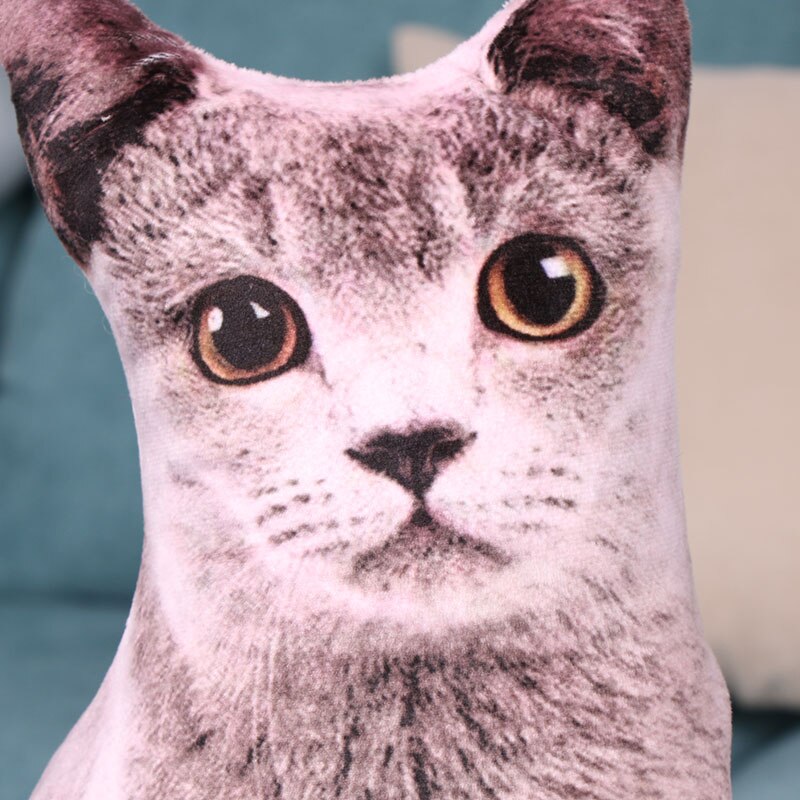 46cm 3D Simulation chats oreiller en peluche jouets Simulation Animal en peluche chat oreiller canapé housse de coussin pour noël