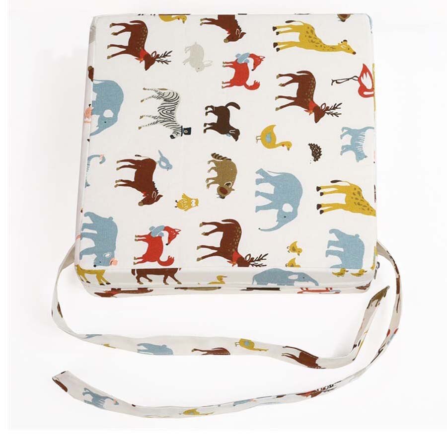Babyverhoger kussen cotto 8cm cartoon dieren stoelverhoger antislip verwijderbaar wasbaar kinderstoelkussen