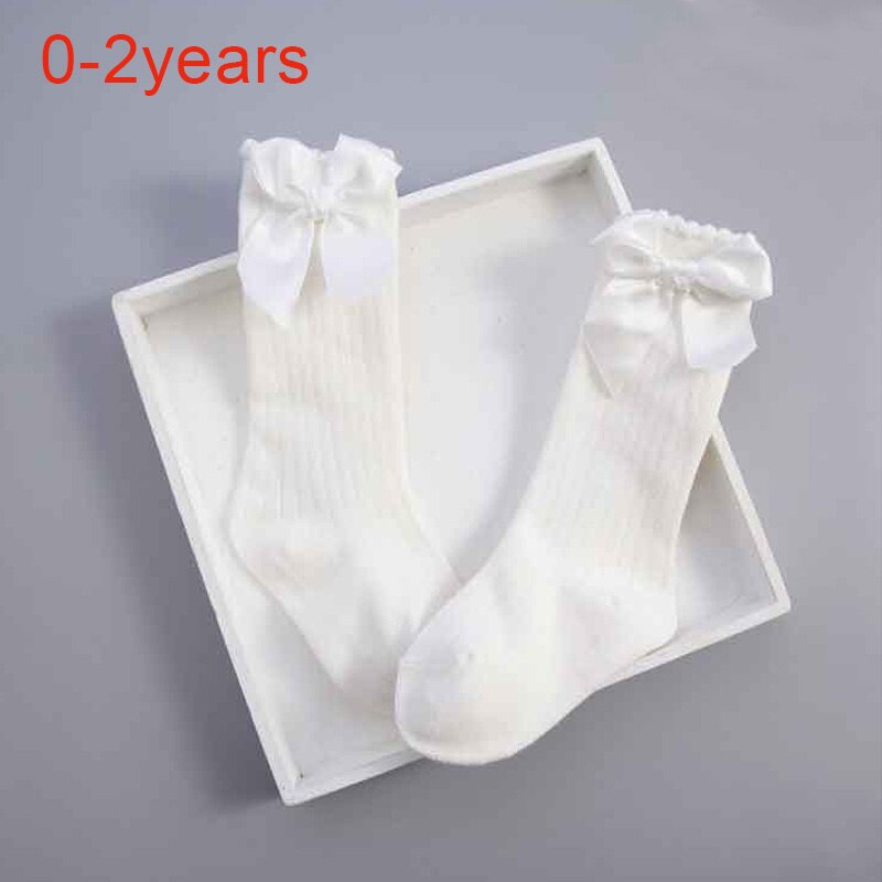 Schattige Prinses Baby Meisjes Sokken Kniehoge Met Boog Sokken Meisje Zoete Baby Sokken Lange Buis Sokken Kids Kinderen Been warmer Boot: white 0 to 2 years