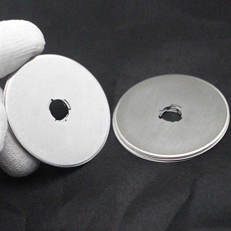 10Pcs 45mm Rotary Cutter Replacement Blades Cloth Circular Cutting Blades Sewing Cutter Silver