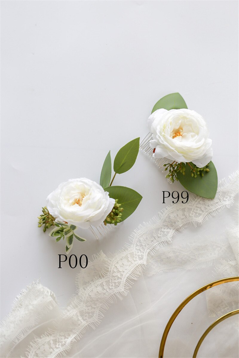 Boho bryllup hoved tilbehør blomst rose hår kam bohemia brudekam bryllup blomst pandebånd til kvinder hovedstykke  hd59