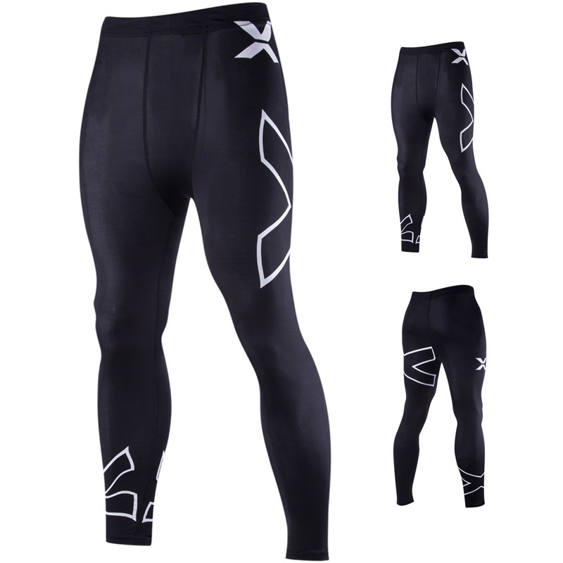 Cycling pants men's style men's Europe and the United States X letter printing stretch tight pants
