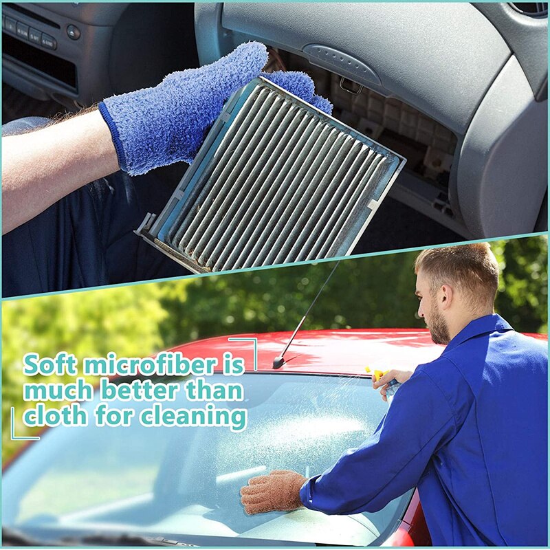Microfiber Afstoffen Handschoenen Hoekjes Schoonmaak Handschoenen Gaten Afstoffen Handschoenen Voor Auto Wassen En Schoonmaken