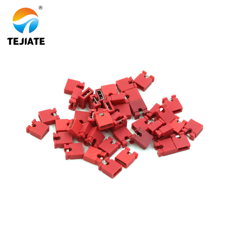 Capuchon de cavalier, 100 pièces, capuchon de court-circuit, espacement 2.54mm, noir, jaune, bleu, rouge, bloc de court-circuit, capuchon de connecteur à broche, capuchon à longue poignée: Gris foncé