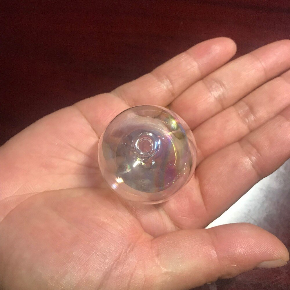 5 sztuk 40mm Rianbow szklane kule bańka kula okrągła kula z otworem butelka z życzeniami naszyjnik perfumy akcesoria ustalenia rękodzieło