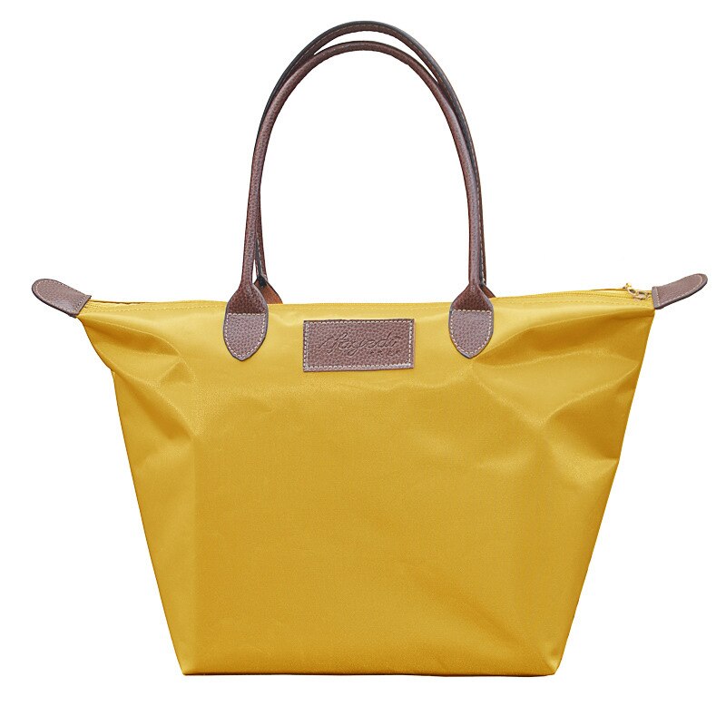 Sac à main en toile pour femmes, fourre-tout de grande capacité en tissu Oxford, sac à bandoulière de Shopping,: Yellow