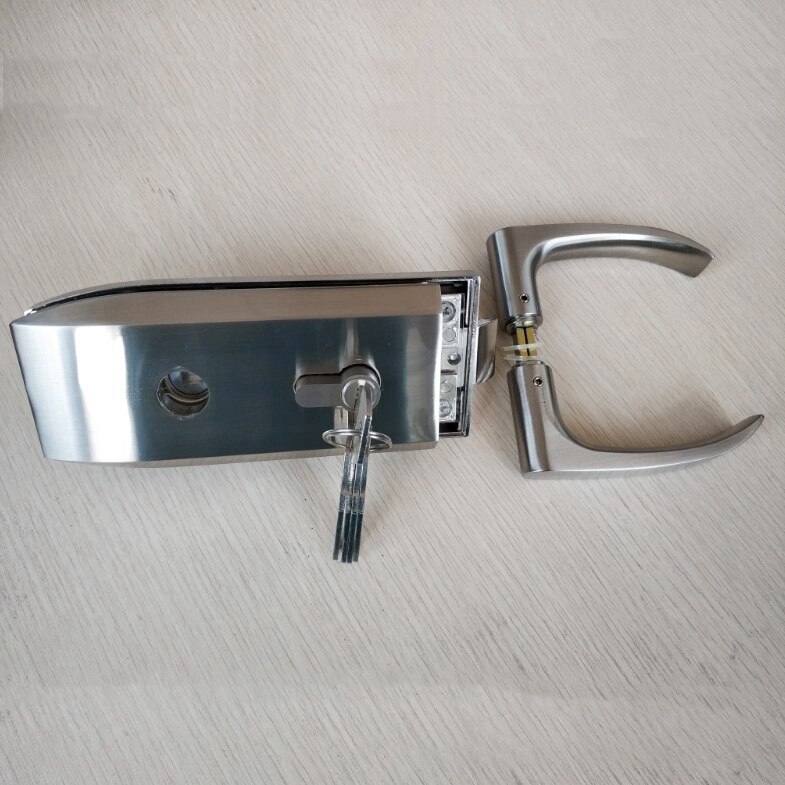 Glazen Deur Lock W Key Swing Deur En Schuifdeur Aluminium Frameloze Glazen Deur Slot, Hoge Partitie Deurslot