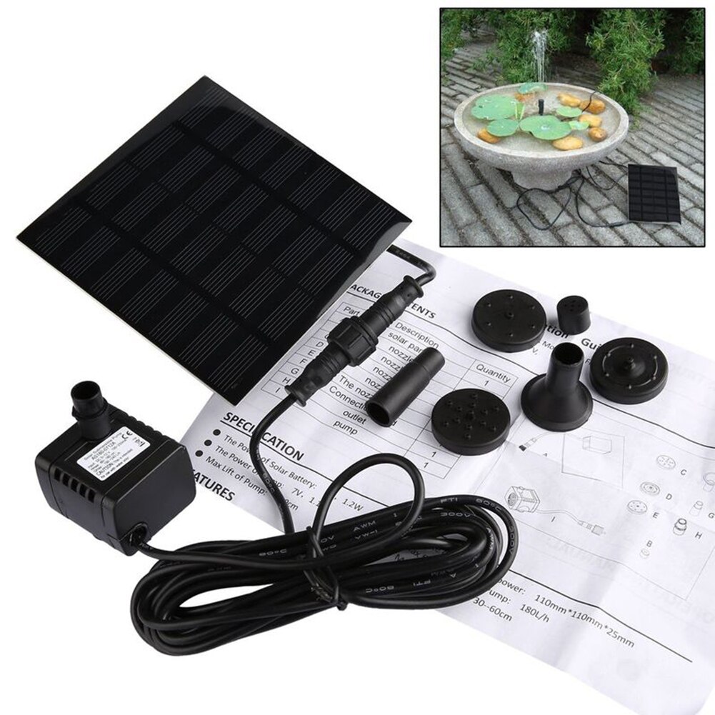 Solar Powered Floating Water Fountain Practical Multi-functional Classic Pool Pond Waterfall Fountain Garden Decor