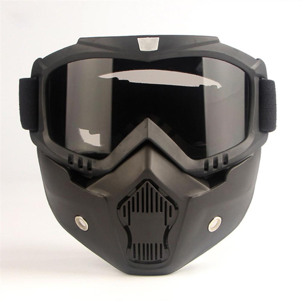 Motorcycle Helmet Riding Goggles Glasses Motocross Anti-Slip Moto Detachable Mask Goggle UV Protection Ski Bike Adjustable: gray