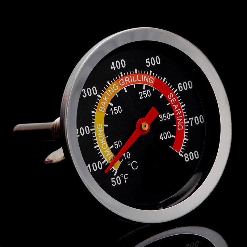 Rustfrit stål grill bbq ryger grill termometer temperaturmåler 10-400 ℃