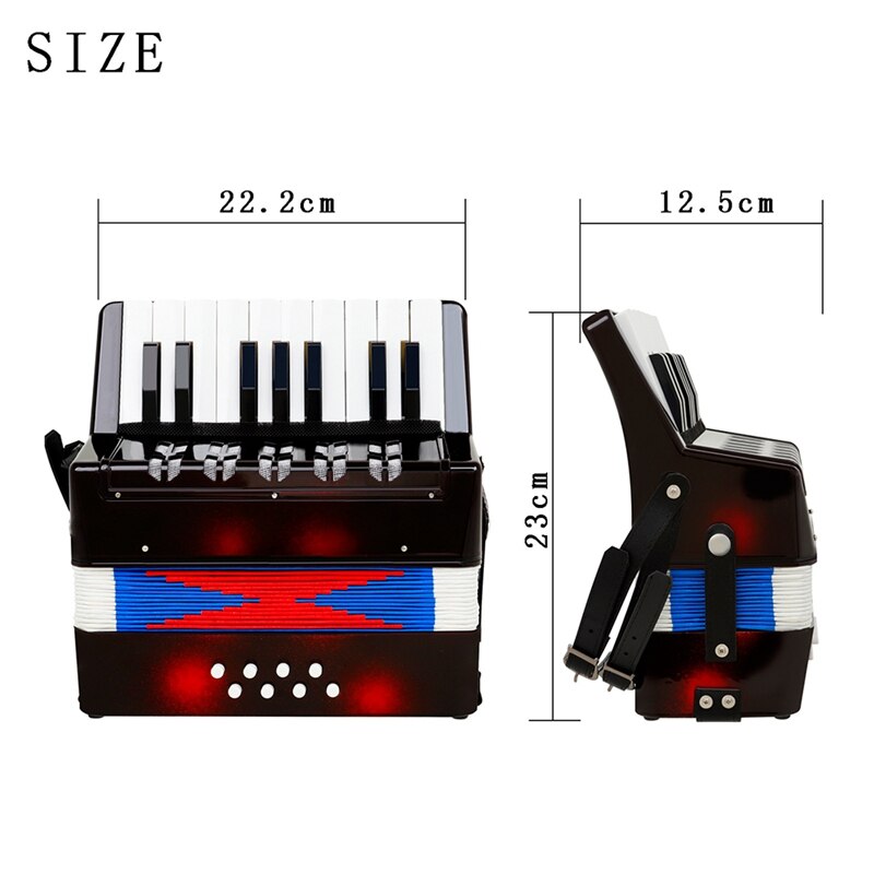17 Key 8 Bass Accordion Mini Accordion Educational Musical Instrument for Children Kids Adult